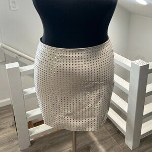 H&M Faux Leather Grommet Skirt - Khaki/Nude - Size 18 - NWT